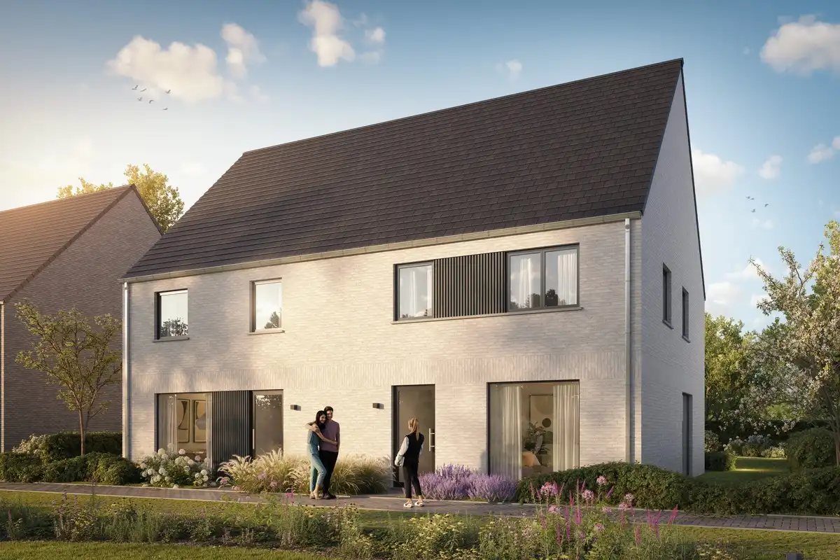 Energiezuinige halfopen bebouwingen in een groen en centraal gelegen woonerf te Belsele foto {{pictureIndex}}