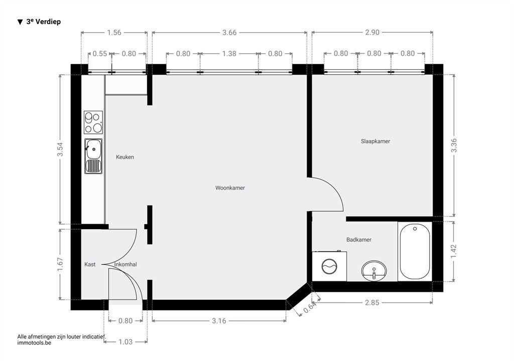 Licht appartement met zicht op groen foto 9