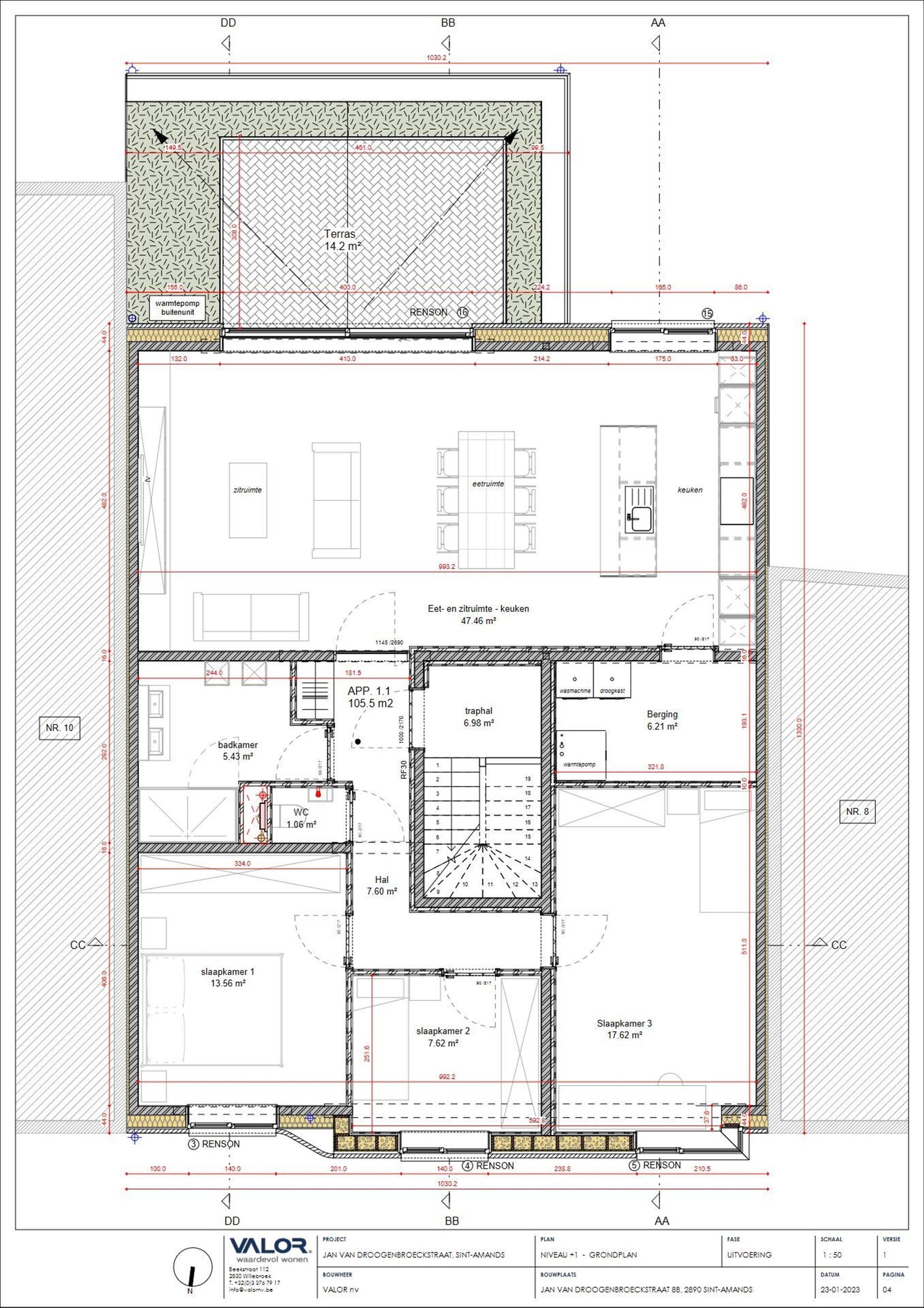 Appartement 1ste verdieping, 3 slaapkamers, ruim terras foto 13