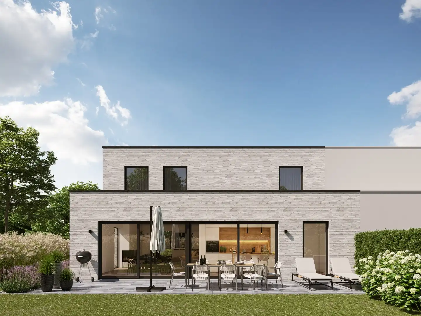 HALFOPEN NIEUWBOUWWONING MET 4 OF 5 SLPKS EN LANDELIJK ZICHT OP 510M² foto 2