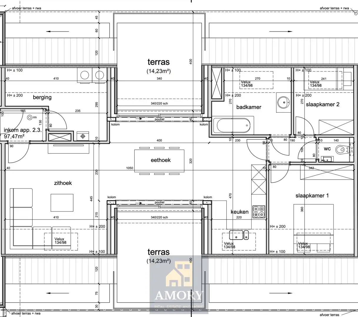 Zonovergoten penthouse met 2 grote terrassen aan Kerkplein te Beveren-Leie foto 17