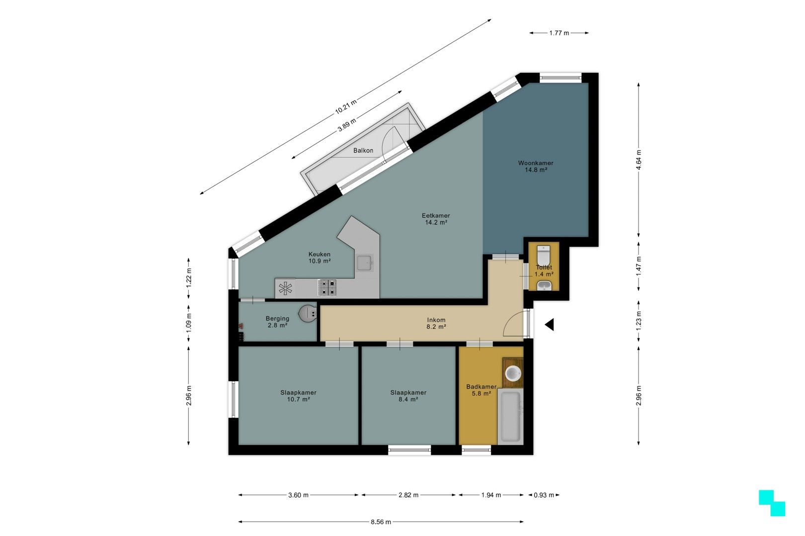 Tweeslaapkamerappartement te Landegem dorp foto 27