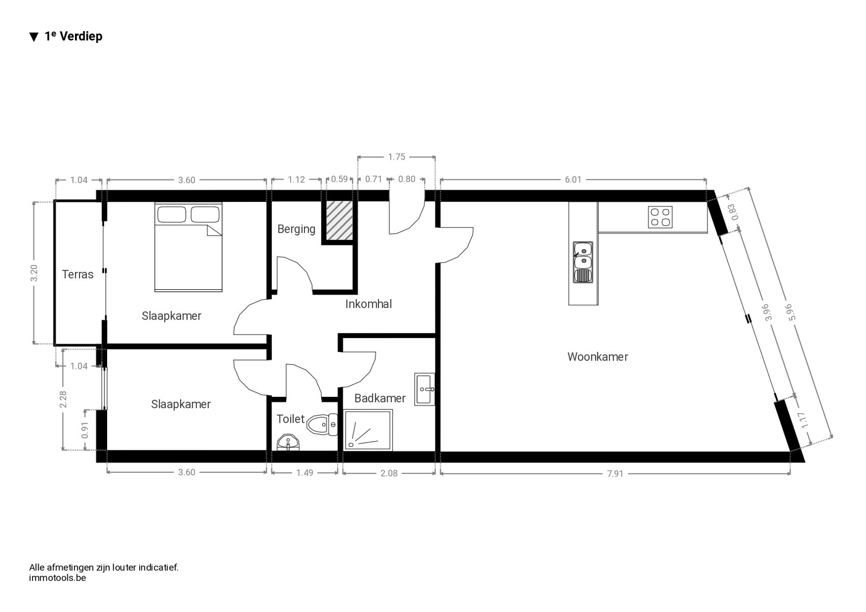 Twee slaapkamer appartement in centrum Kontich – met terras en kelderberging foto 18