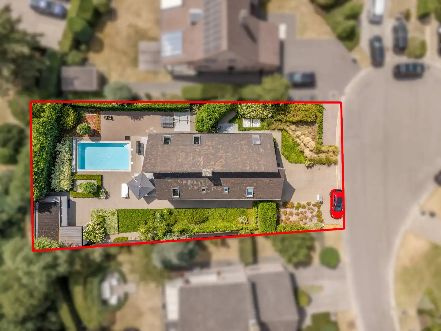 Moderne architectenwoning met mooie tuin en zwembad, 5 slaapkamers in Hasselt, OB op 8a12ca in doodlopende straat foto 39