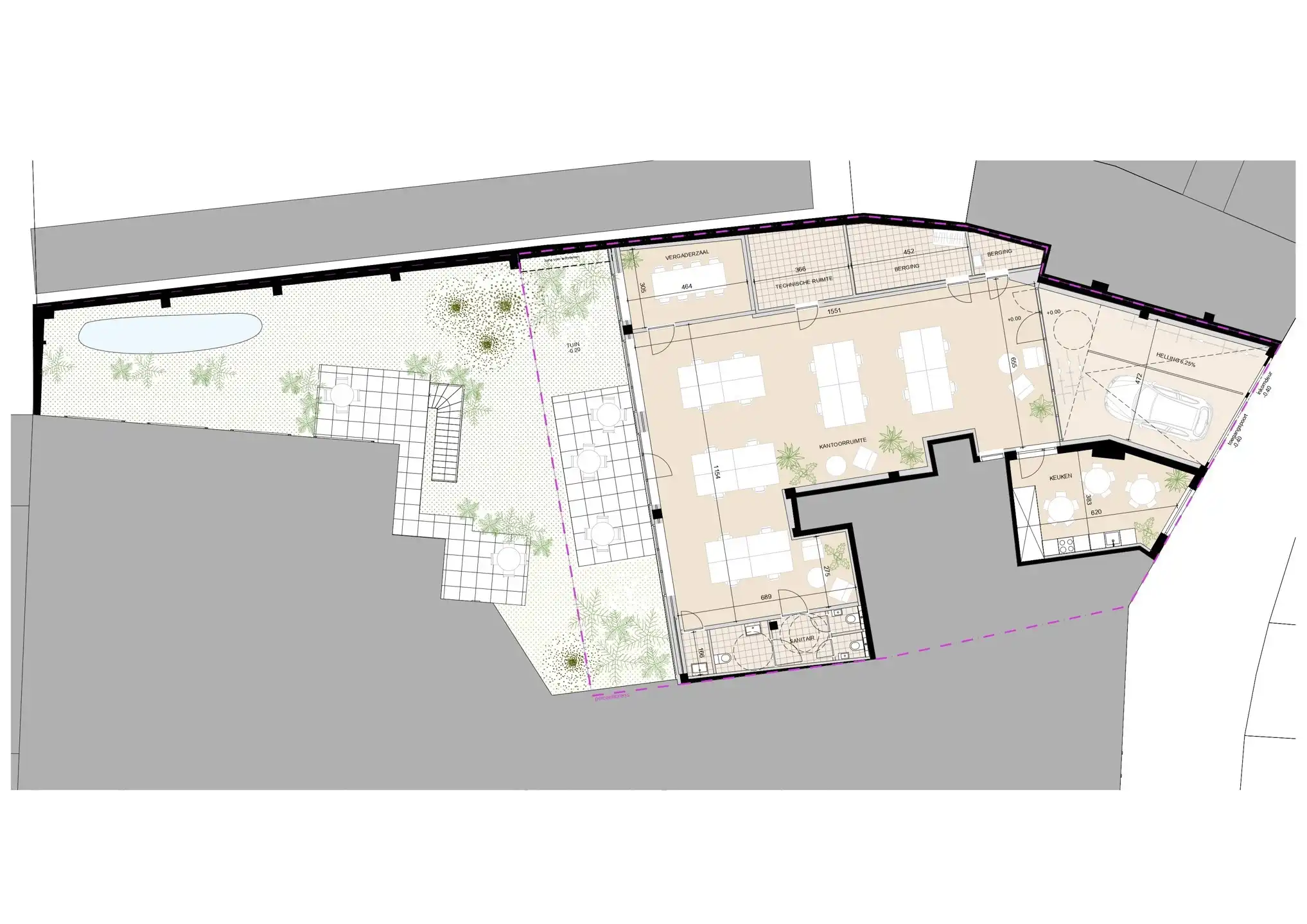 Semi-casco bedrijfsruimte van 265 m² met terras foto 2