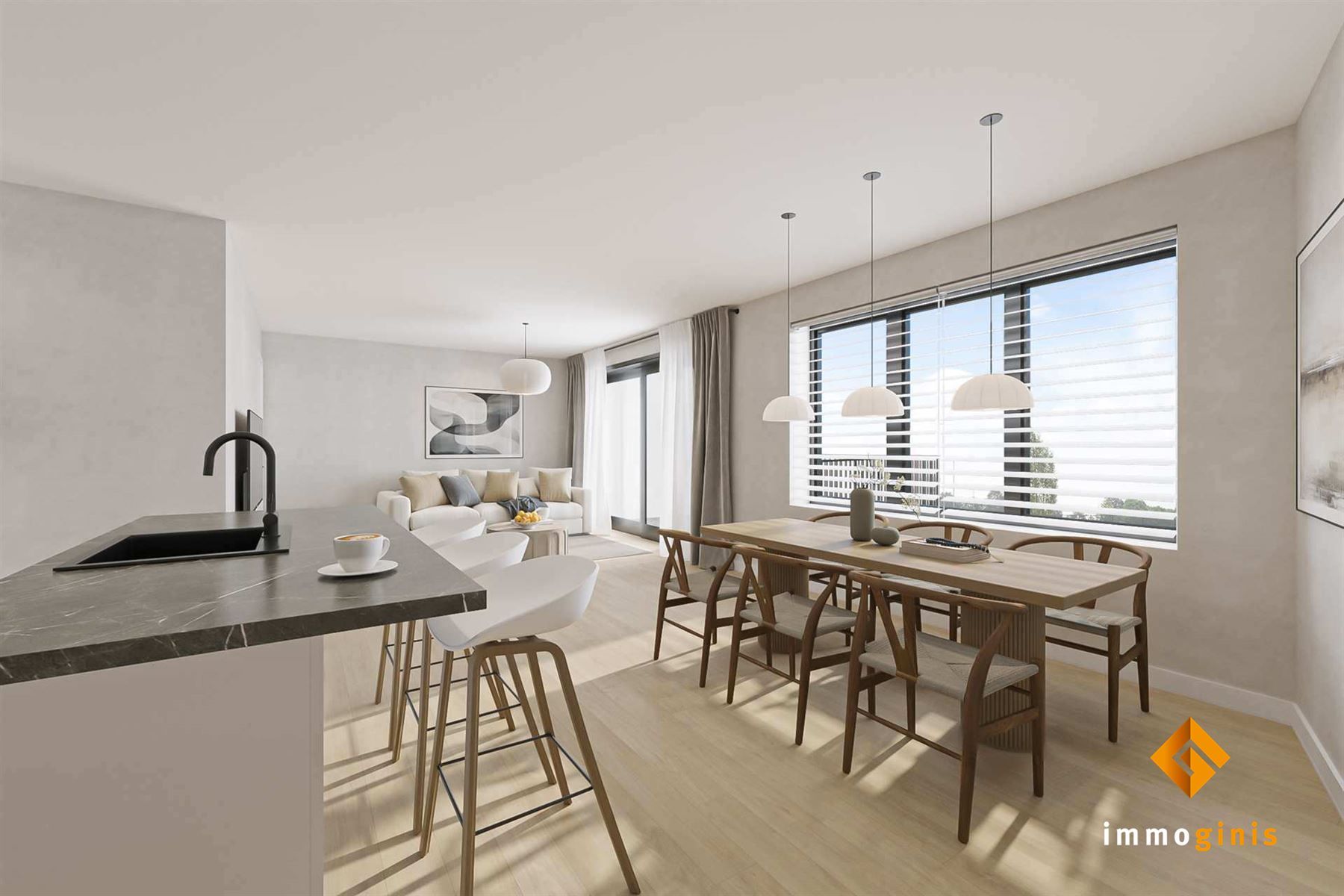 Tweede verdieping: zeer ruim appartement met 2 slaapkamers en overdekt terras van 17m! foto 6