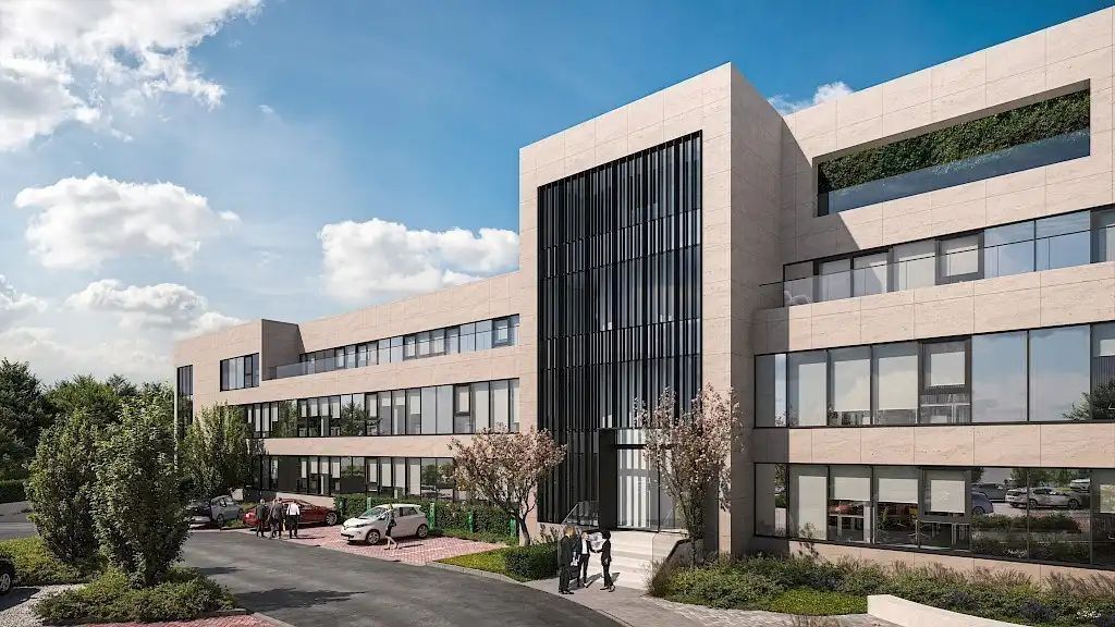 High-end kantoren te huur in duurzaam renovatieproject  The Curve aan E40 in Drongen foto {{pictureIndex}}