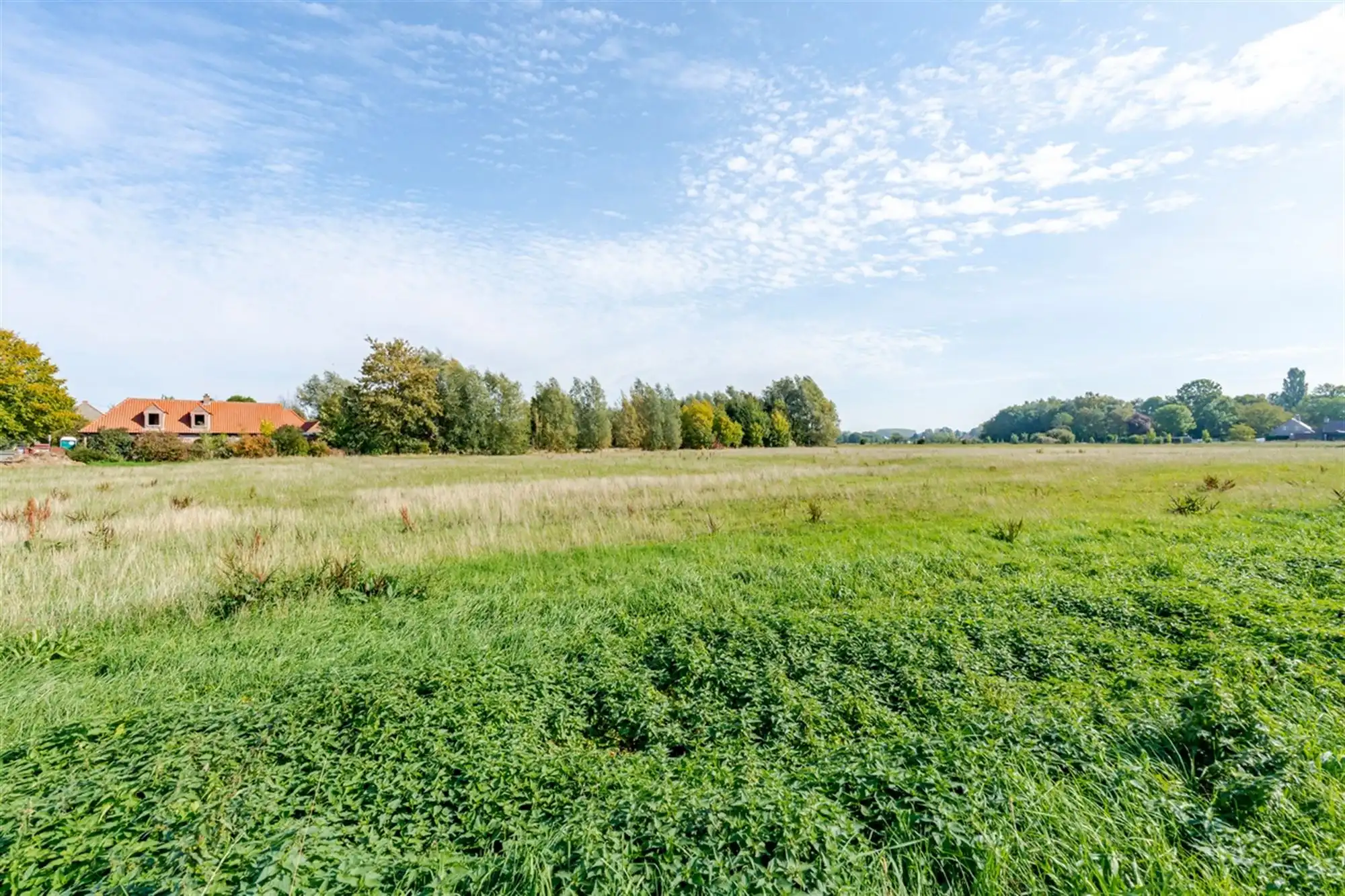 Mooi zuidelijk georiënteerd BOUWPERCEEL (ca. 618m²) voor OPEN BEBOUWING, landelijk gelegen én uitstekend bereikbaar foto {{pictureIndex}}