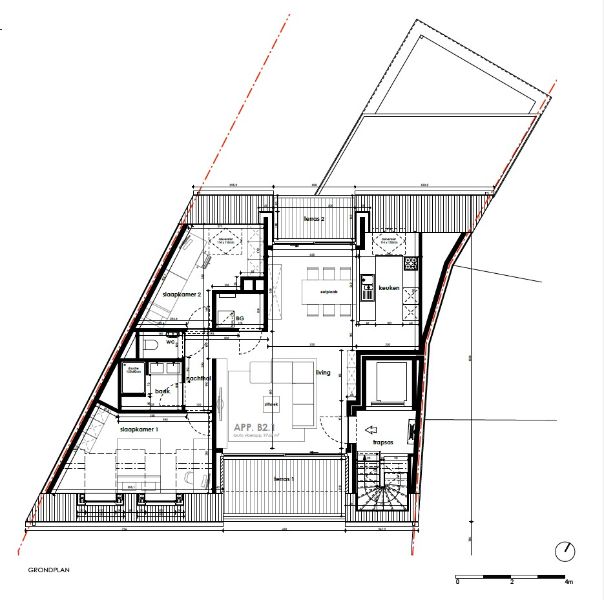 Appartement op het tweede verdiep met terras voor- en achteraan. foto 3