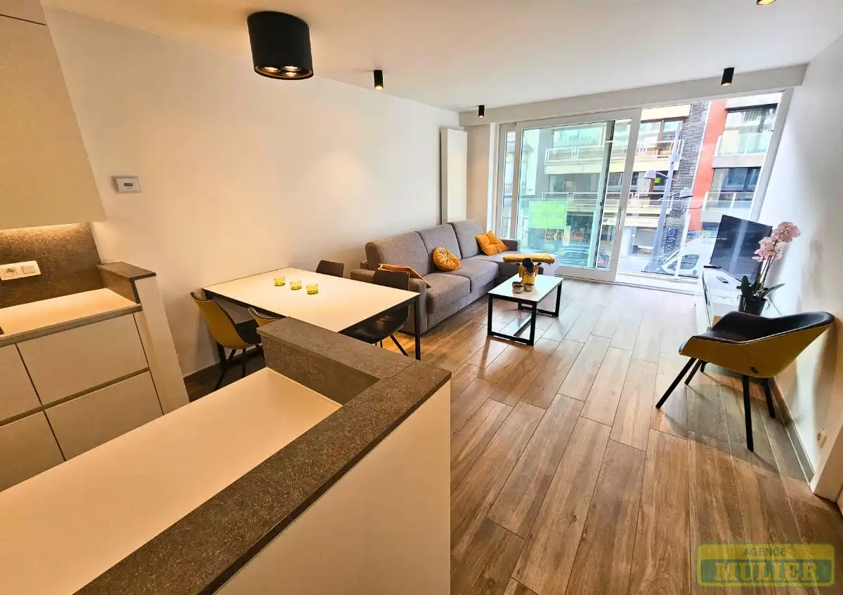 LICHTRIJK APPARTEMENT MET ZIJDELINGS ZEEZICHT TE KOOP IN DE PANNE foto {{pictureIndex}}