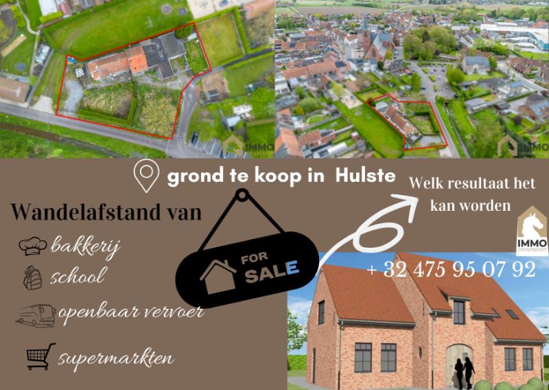 Te koop te Hulste : grond met  2 te slopen woningen +/- 1348 m². foto 2