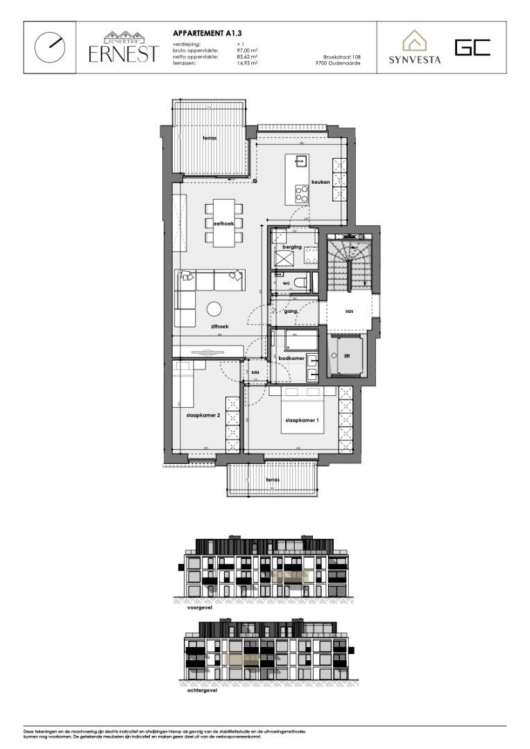 2-slaapkamersappartement met 2 terrassen in nieuwbouwproject Ernest foto 3