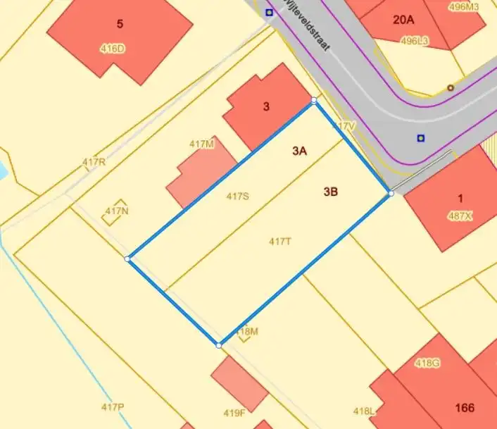 Bouwgrond voor Half open bebouwing op 335m² te Borsbeke foto {{pictureIndex}}