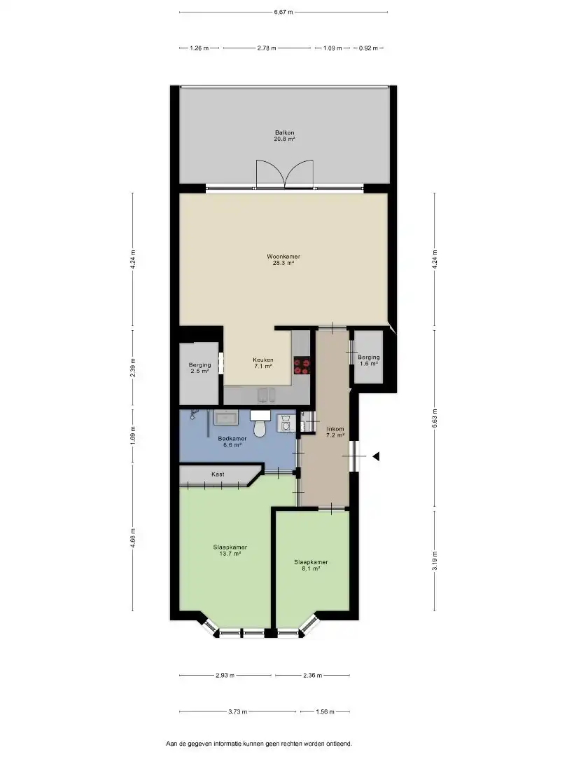 Verzorgd appartement met 2 slaapkamers,  groot terras en lift foto 31