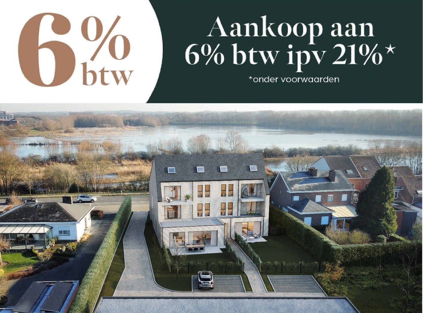 Luxueus appartement met twee terrassen en zicht op De Verdronken Weide foto {{pictureIndex}}