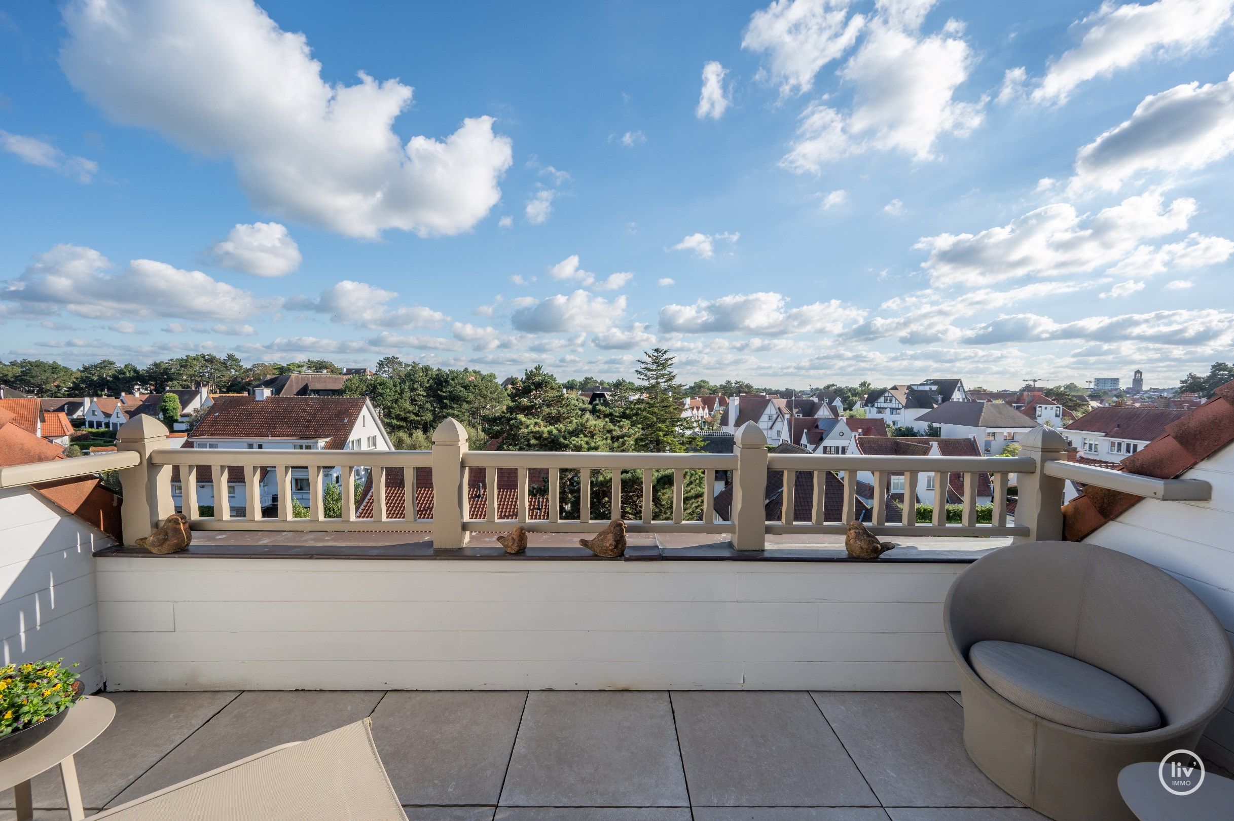  Uitzonderlijk dakappartement met een schitterend zonneterras en een prachtig open zicht over de villa's van het Zoute, gelegen tussen het centrum van Knokke. foto 4