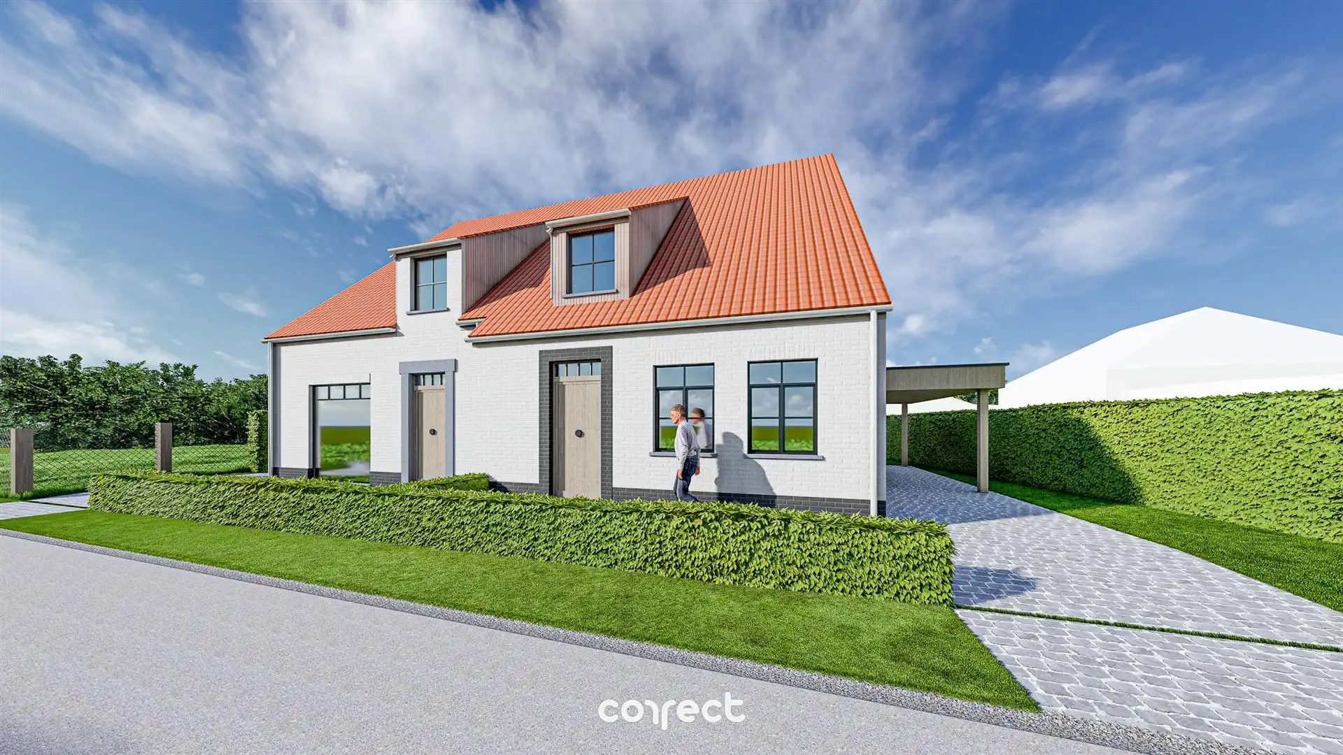 Nog te bouwen nieuwbouw-koppelbouw in landelijke stijl met 3 slaapkamers. foto 3