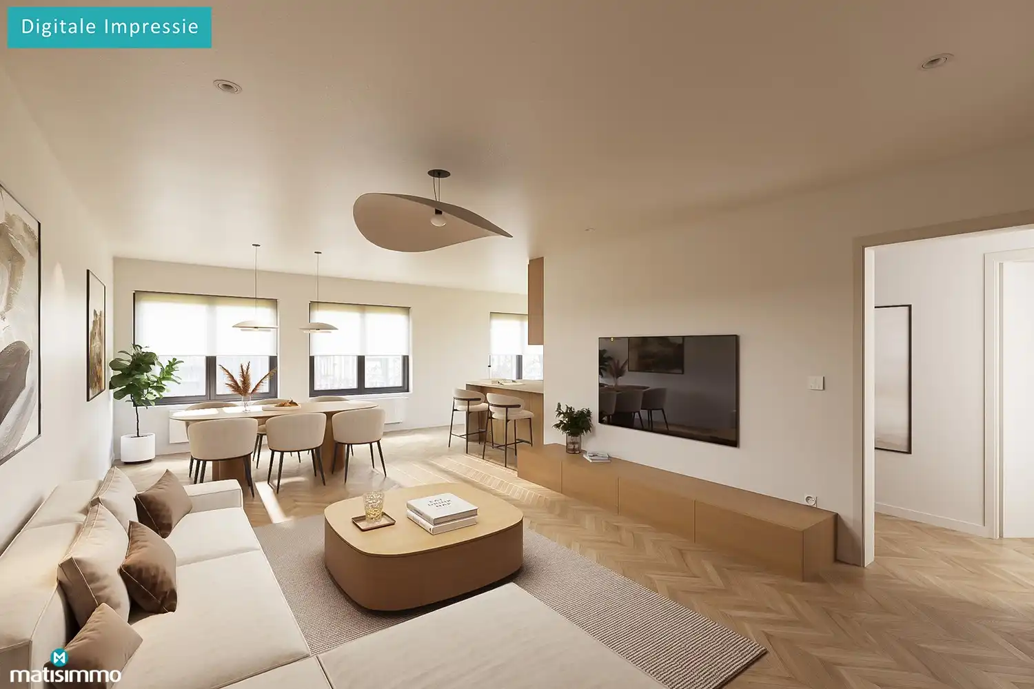 GELIJKVLOERS APPARTEMENT MET 2 SLAAPKAMERS, RUIME GARAGE, AUTOSTAANPLAATS EN KELDERBERGING TE LANAKEN foto 2