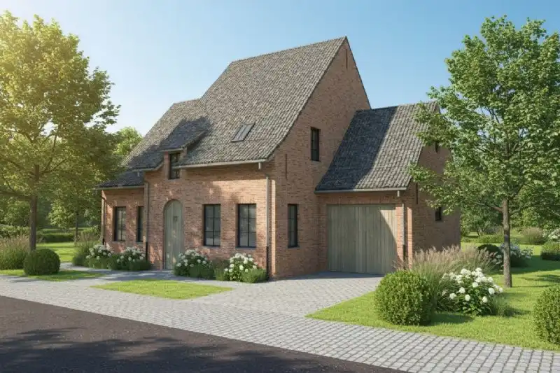 Nieuw te bouwen alleenstaande woning te Ooigem. foto {{pictureIndex}}