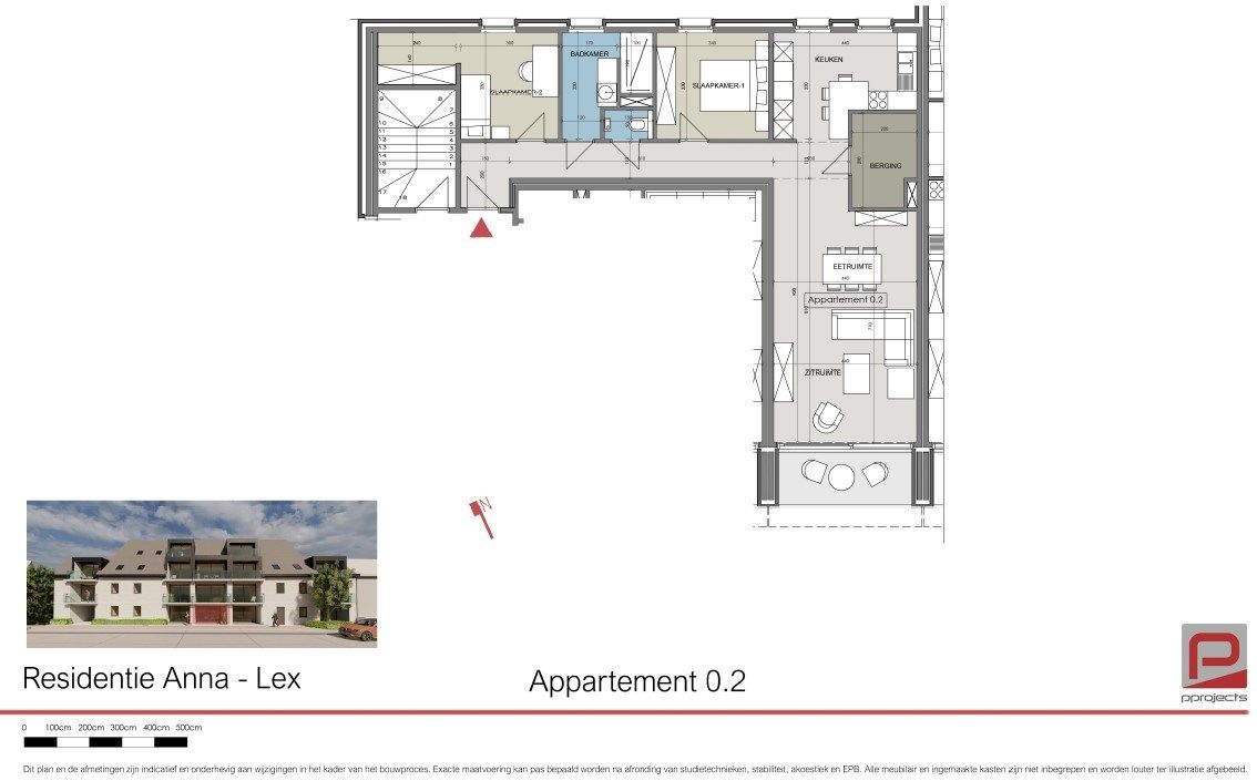 Ruim 2-slaapkamer appartement op het gelijkvloers met terras en tuintje foto 7
