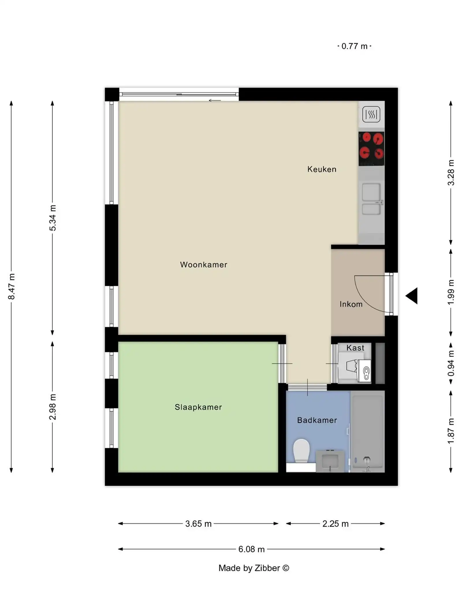 Appartement (2e verdiep) met 1 slaapkamer met ruim terras en staanplaats  foto 3