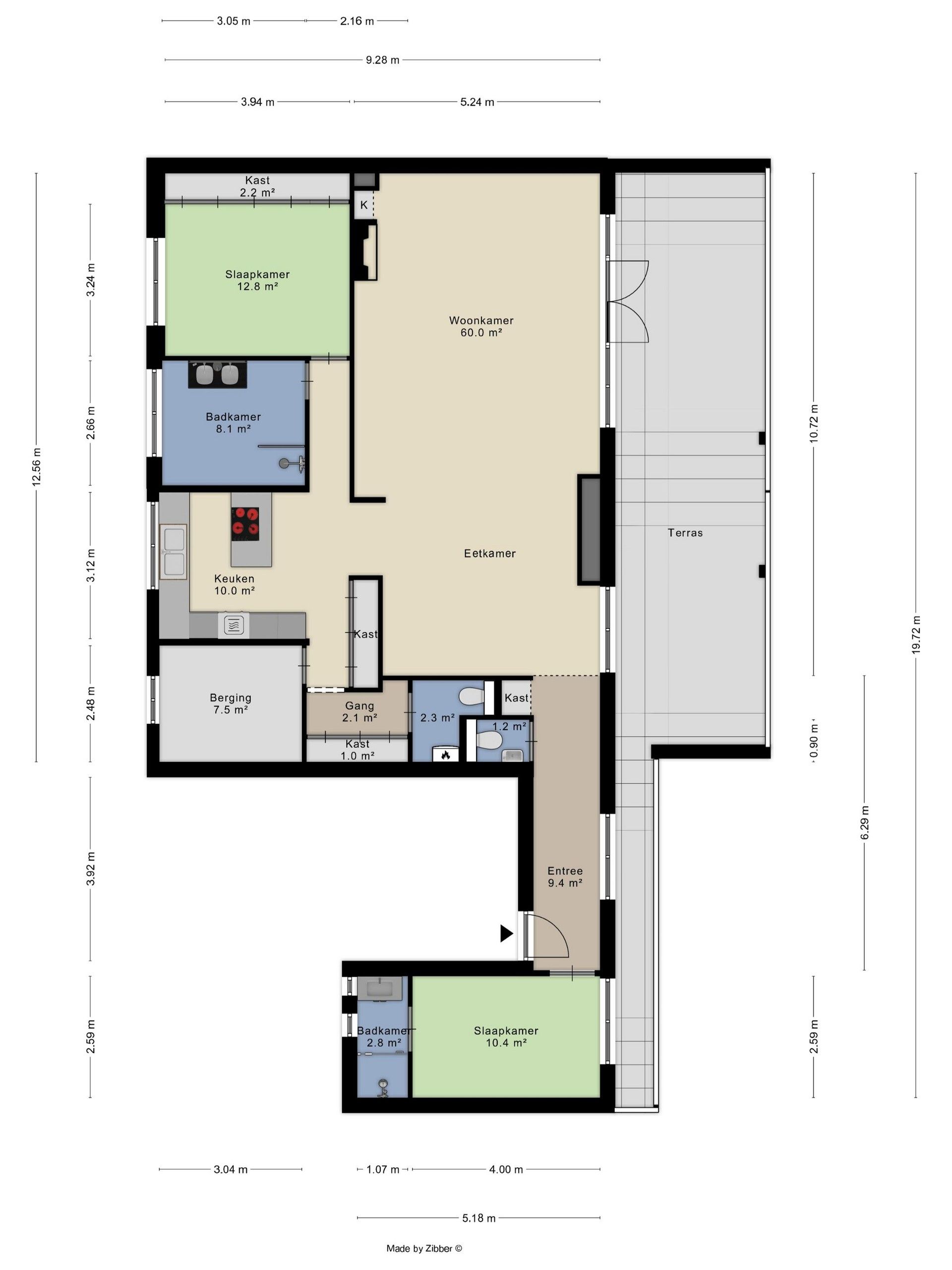 Riant appartement met panoramisch uitzicht, 2 slaapkamers en uitzonderlijk groot terras. foto 22