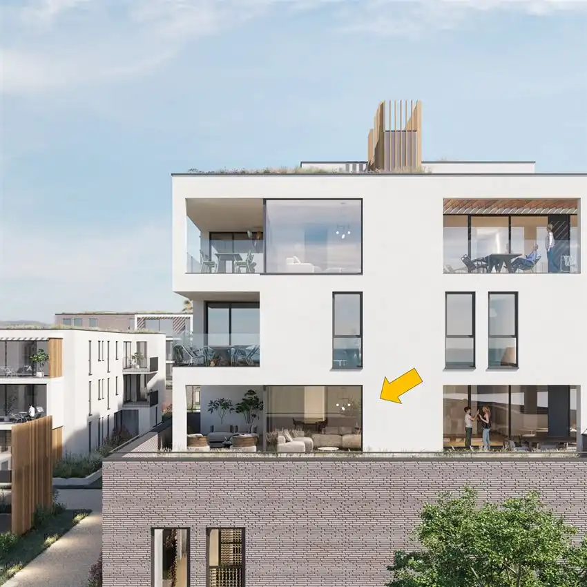 42m² leefruimte, zuidterras van 26m², slpk. 16m² foto {{pictureIndex}}