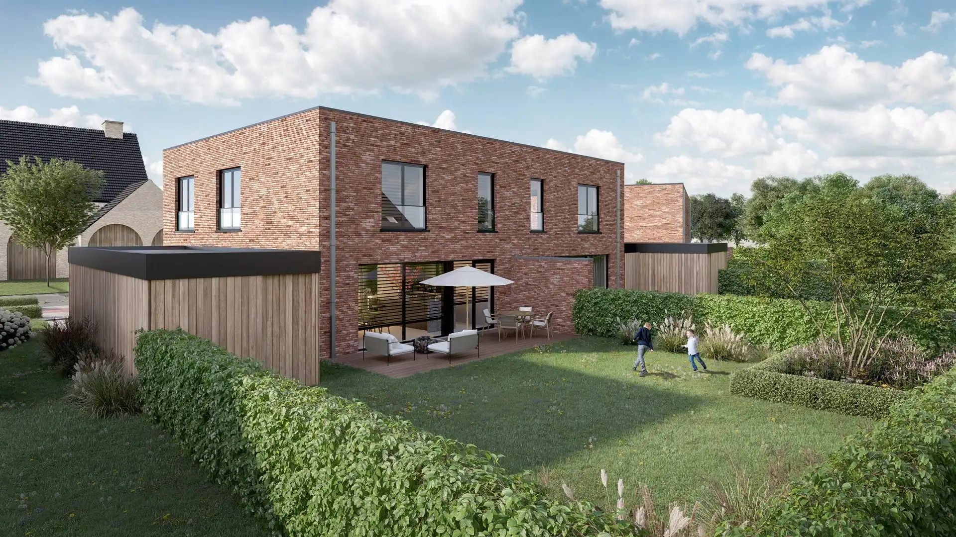 Halfopen nieuwbouwwoning in de Honzebroekstraat te Roeselare. foto 2