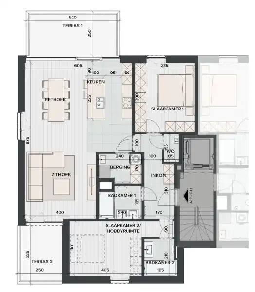 Lichtrijk doorkijkappartement op de eerste verdieping met terras en uitzicht op het water foto 2