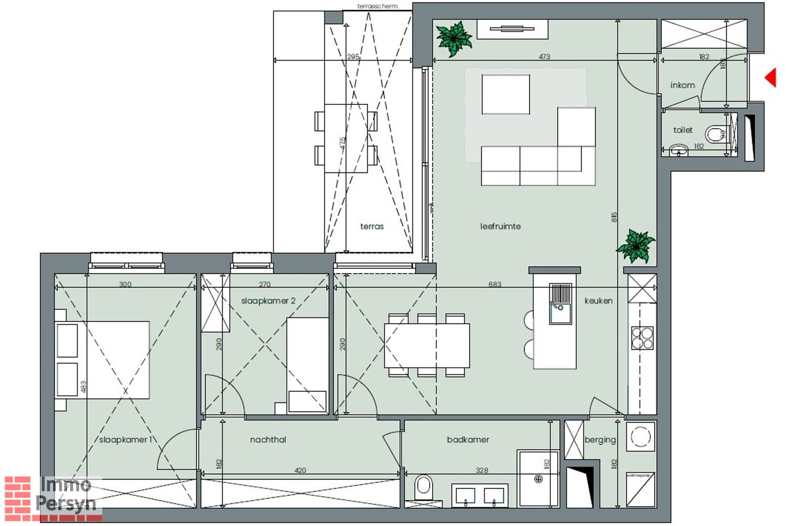 BEN appartement, 2 slkrs, 2 terrassen. Topligging in Averbode. foto 15