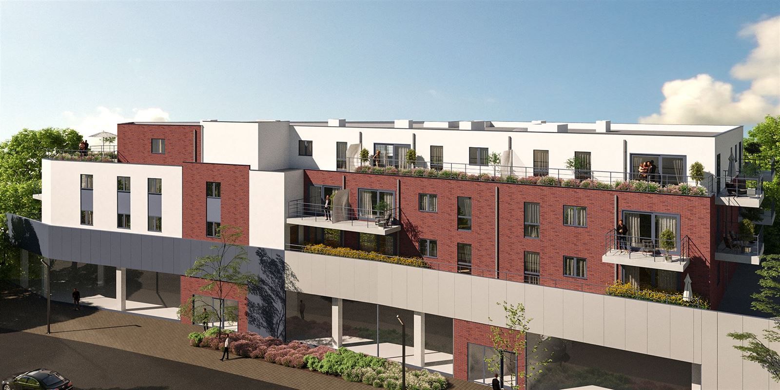 Nieuwbouw-appartement met 2 slaapkamers, terras en staanplaatsen foto 3