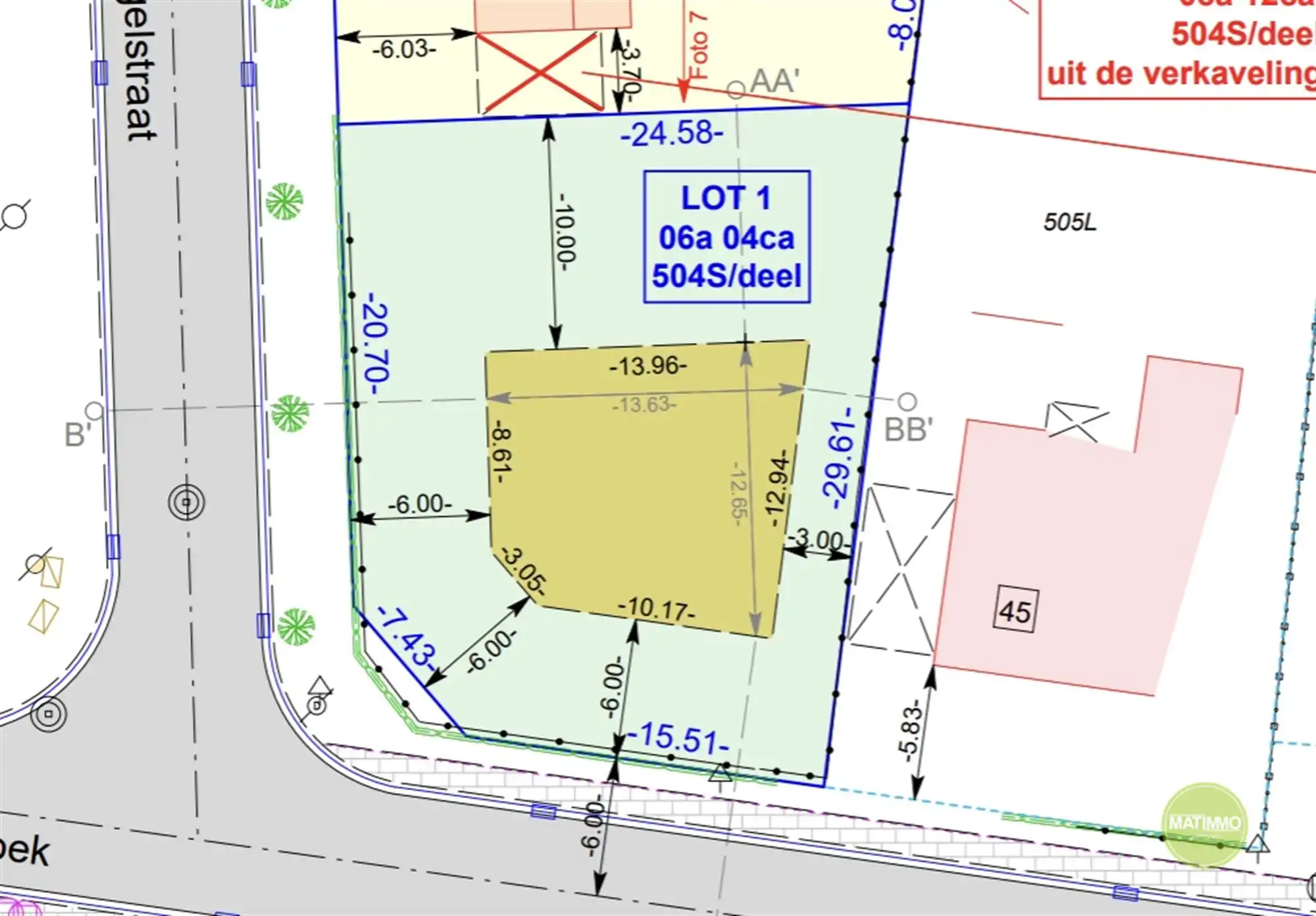 Bouwgrond voor open bebouwing met een oppervlakte van 604 m2 foto {{pictureIndex}}