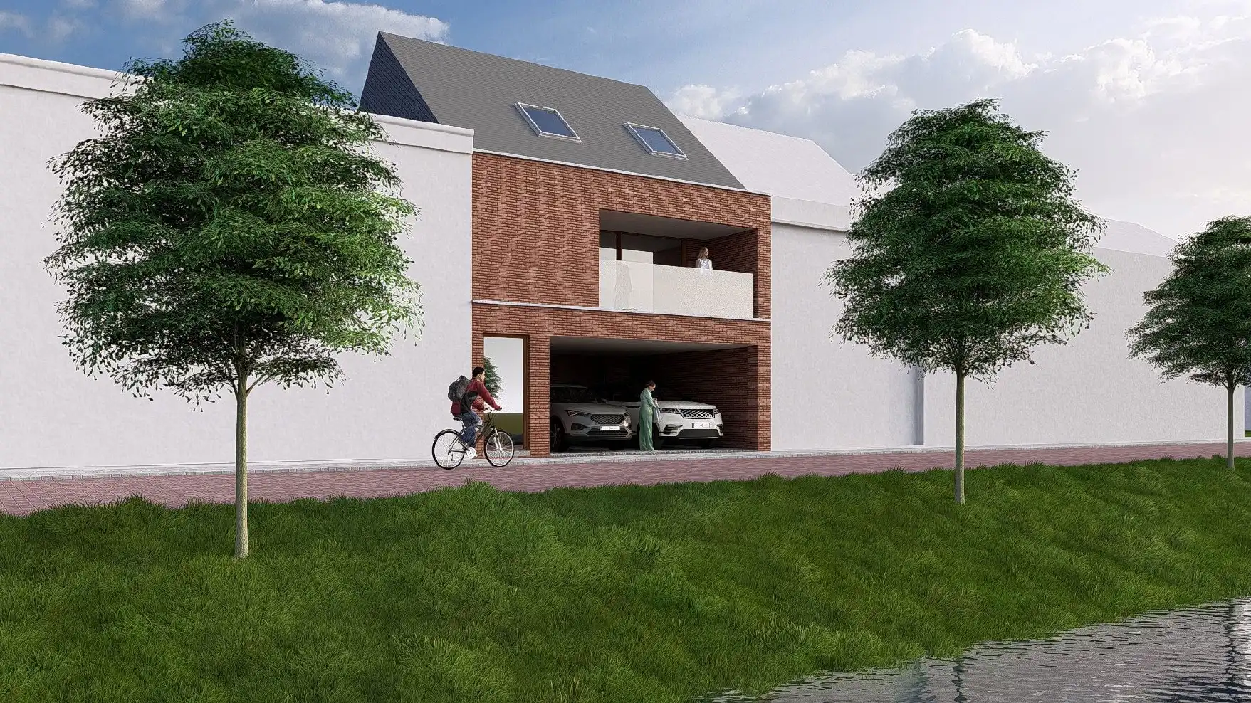 Ruim duplexappartement met 3 slaapkamers en terrassen aan de Oude Veurnevaart foto {{pictureIndex}}