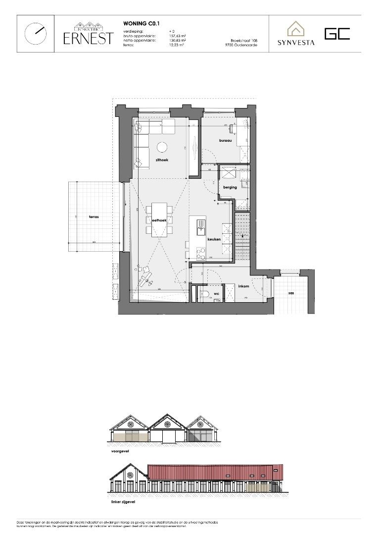 Modern huis met 2 slaapkamers, ruime vide en bureau – Nieuwbouwproject Ernest, Oudenaarde foto 3