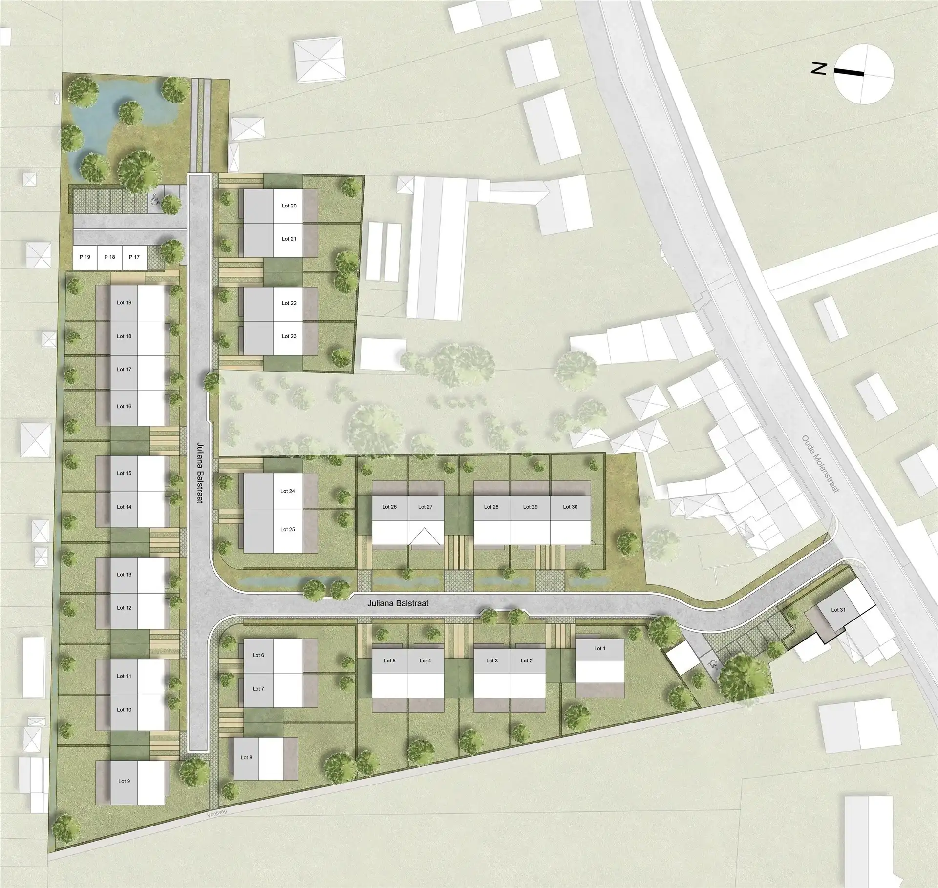 Perceel bouwgrond voor halfopen bebouwing in nieuw woonproject De Klingerie (271m²) foto {{pictureIndex}}