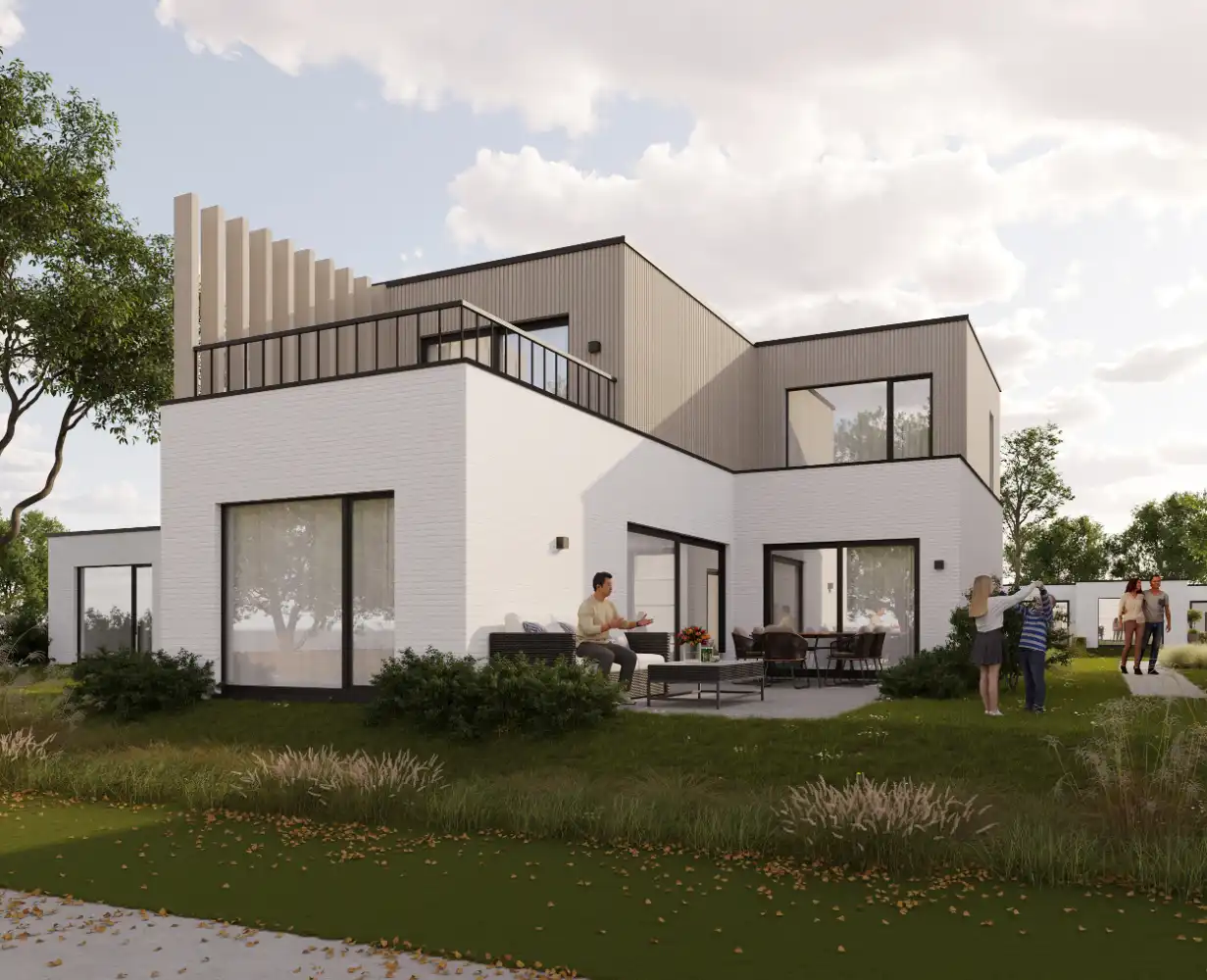 Nieuwbouwproject met vakantiewoningen en appartementen in een groene omgeving. foto 22