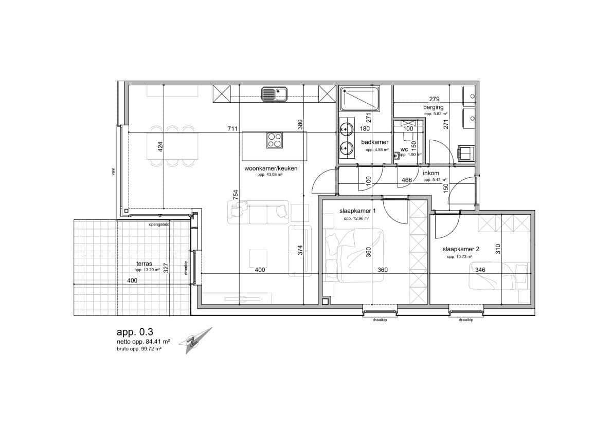 Instapklaar nieuwbouw appartement met 2 slaapkamers, terras, autostaanplaats en berging te Kinrooi foto 10