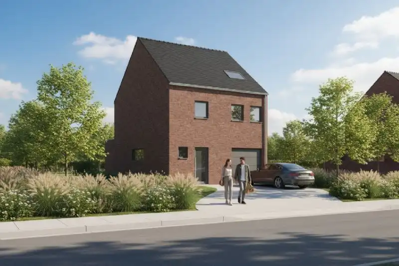 Nieuw te bouwen halfopen woning te Tielt. foto {{pictureIndex}}