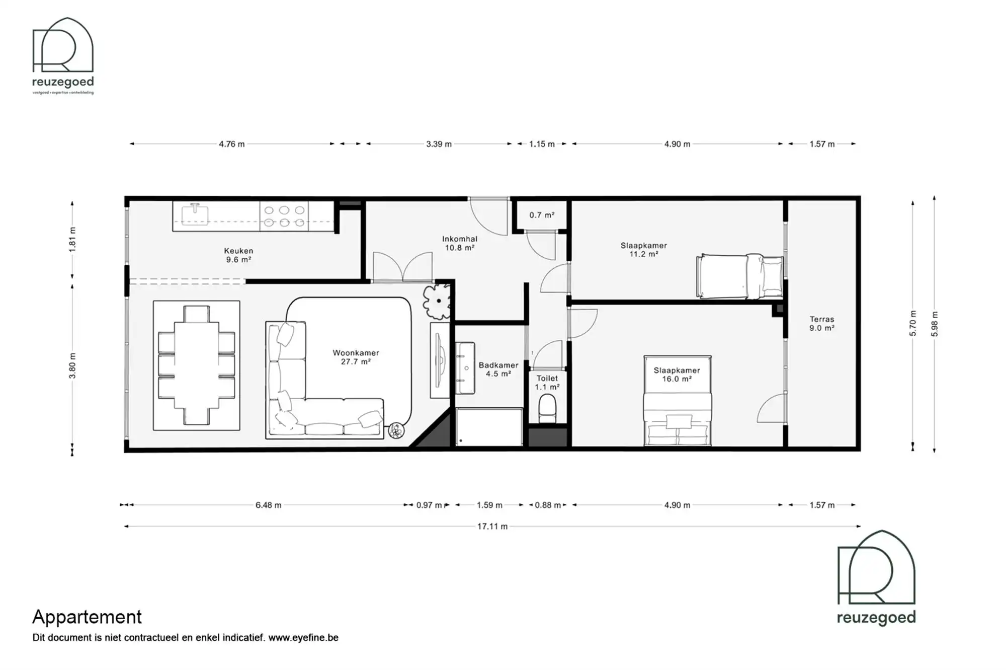Instapklaar 2-slaapkamerappartement met terras en mooi uitzicht nabij het centrum van Mechelen foto 21