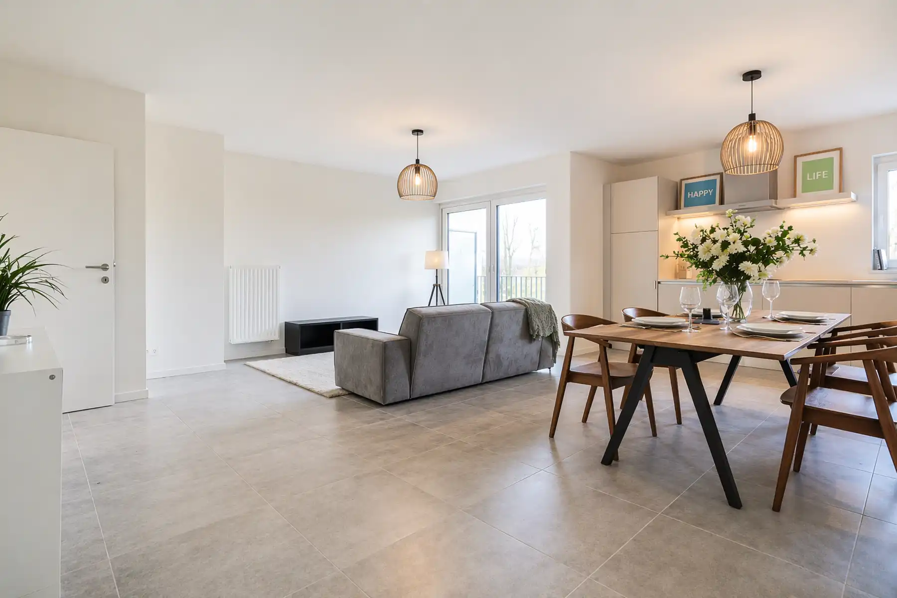 Nieuwbouwappartement te huur in Halle 2de verdiep – 2 kamers  terras foto 2