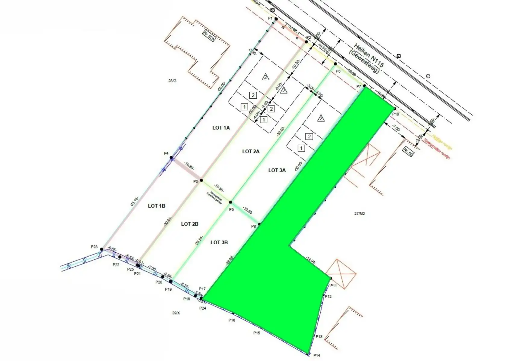 Bouwgrond voor halfopen bebouwing: 1.241 m² foto {{pictureIndex}}