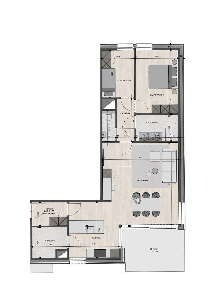 Appartement op de 1ste verdieping van 98,80m² met twee slaapkamers foto 12