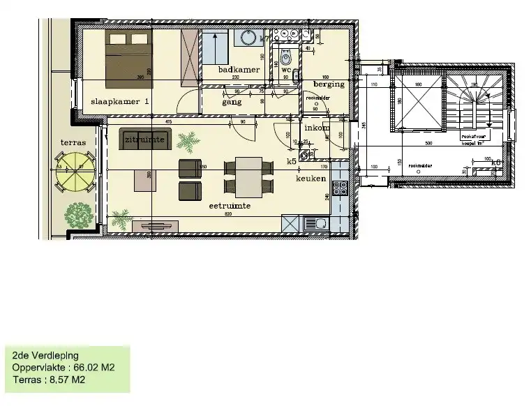 Appartement met 1 slaapkamer en garagebox te Westrozebeke foto 11