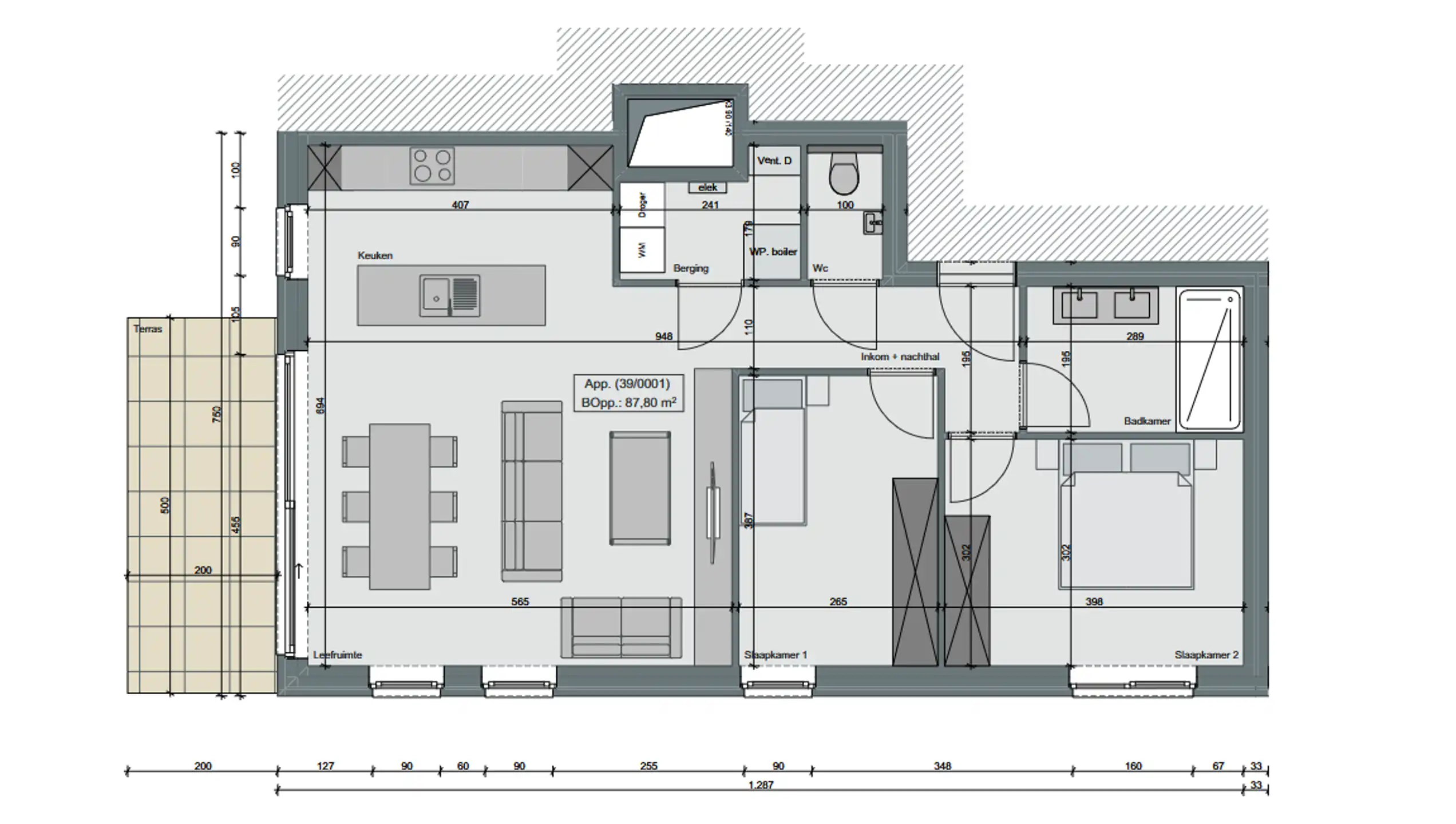 Gelijkvloers appartement met 2 slaapkamers op een Top locatie foto 15