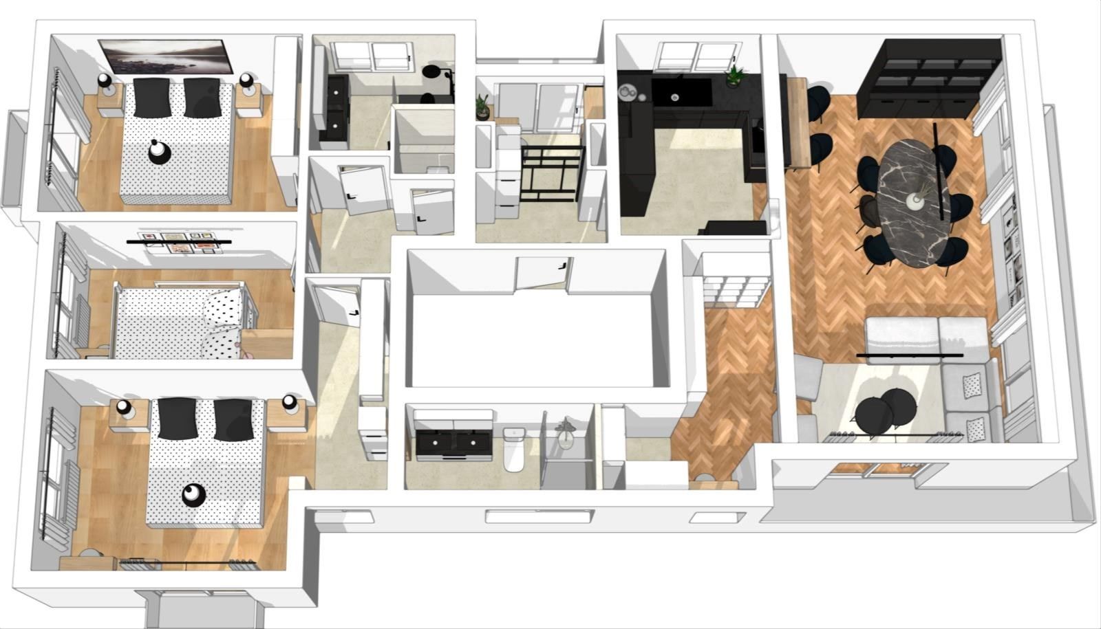 Casco 4-gevel appartement (volledig plateau) gelegen op 100 meter van de Zeedijk. Mogelijkheid aankoop parking foto 6