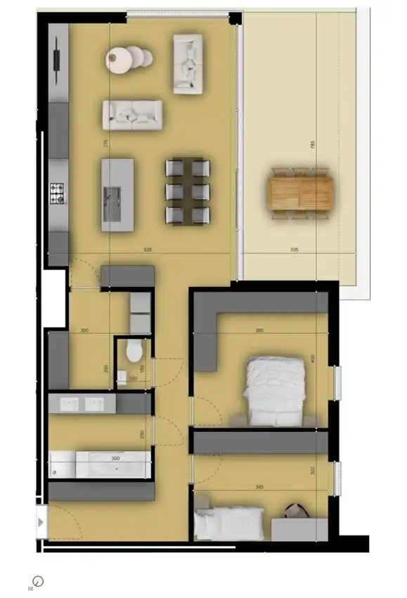 Eén van de grootste appartementen met terras op het zuiden en westen. foto 3