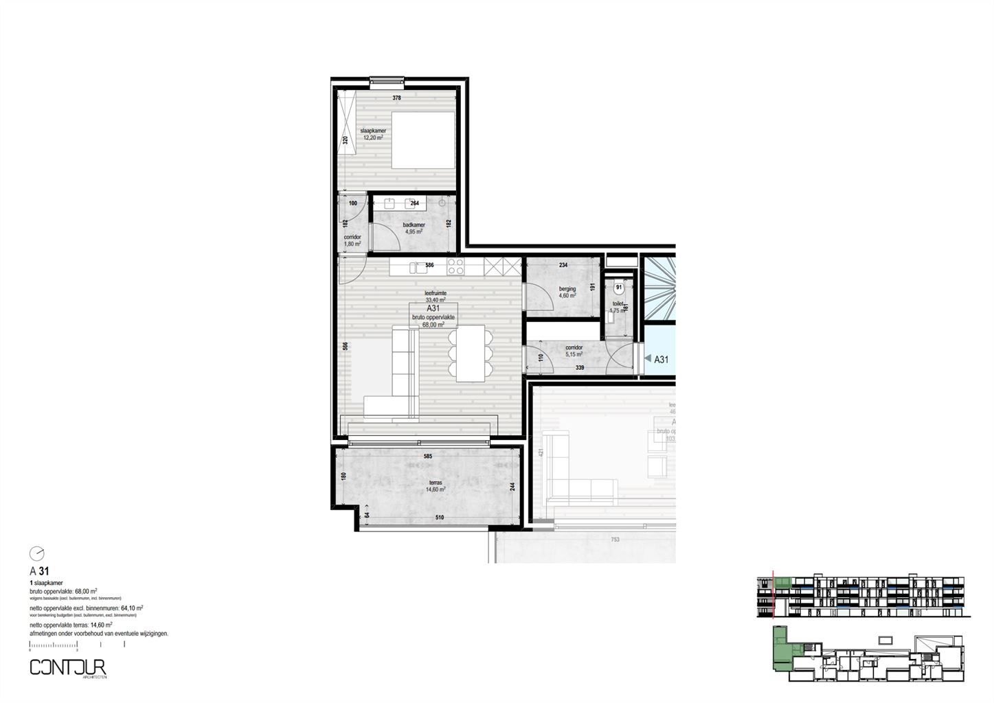 Nieuwbouwappartement op de derde verdieping met 1 slaapkamer en terras gelegen in het centrum van Dilsen.  foto 6