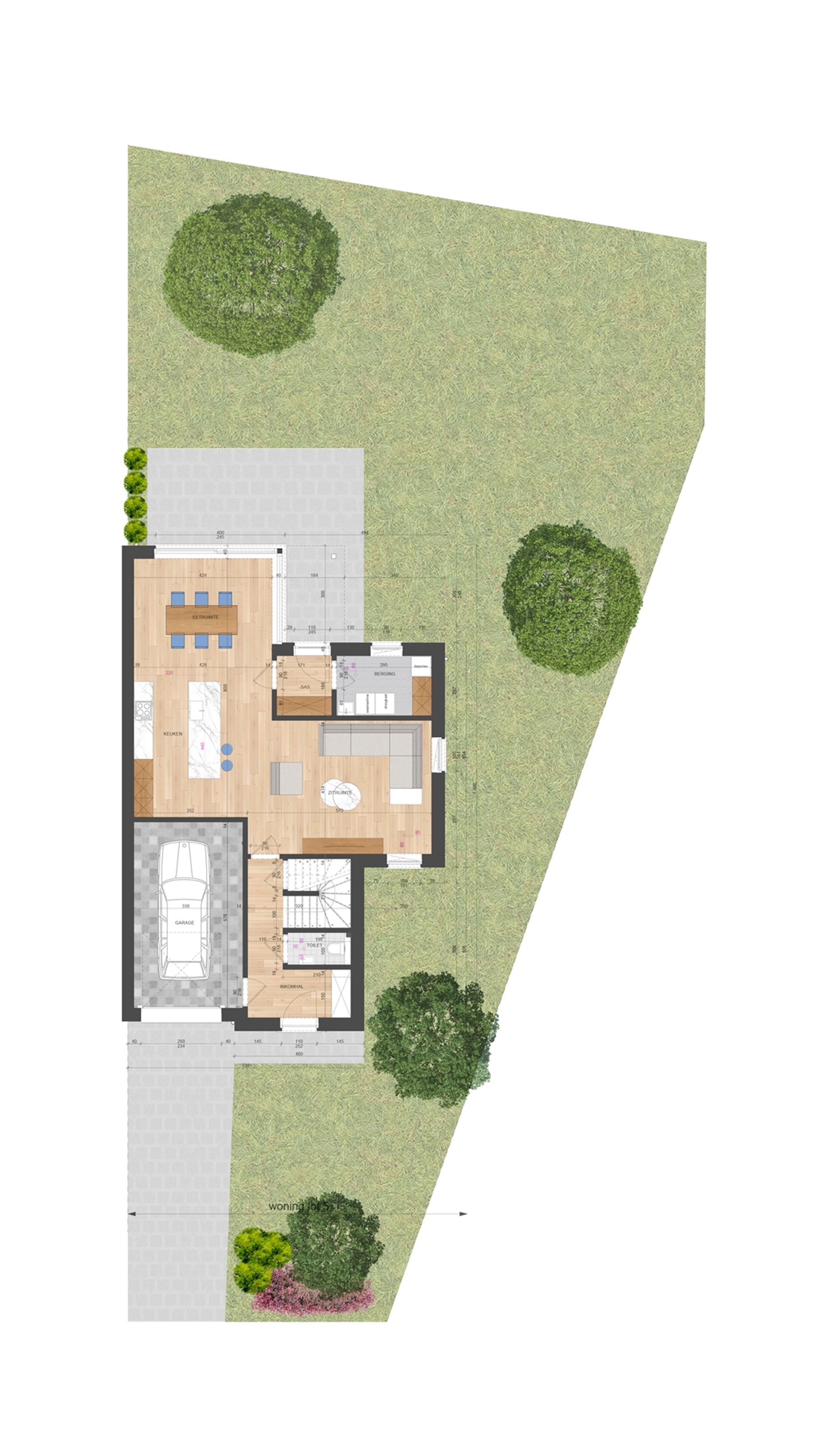 NIEUWBOUWWONING MET 3 SLAAPKAMERS EN INPANDIGE GARAGE UITERST CENTRAAL DOCH RUSTIG GELEGEN TE ZONHOVEN foto 7