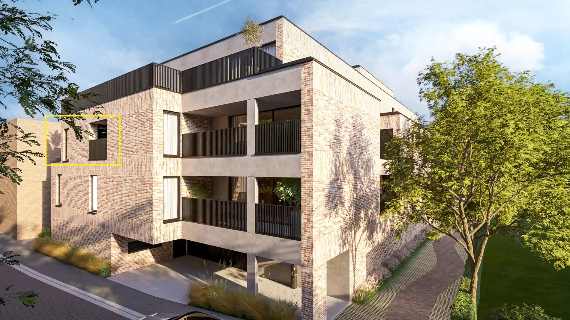 Nieuwbouwappartement met 2 slaapkamers en ruim terras uitgevend op de binnentuin, in res. De Motte, vlakbij het centrum van Hoeselt foto 3