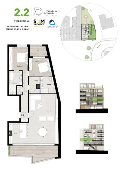 Residentie Belgiek - Appartement met 2 slaapkamers en 2 terrassen foto 2